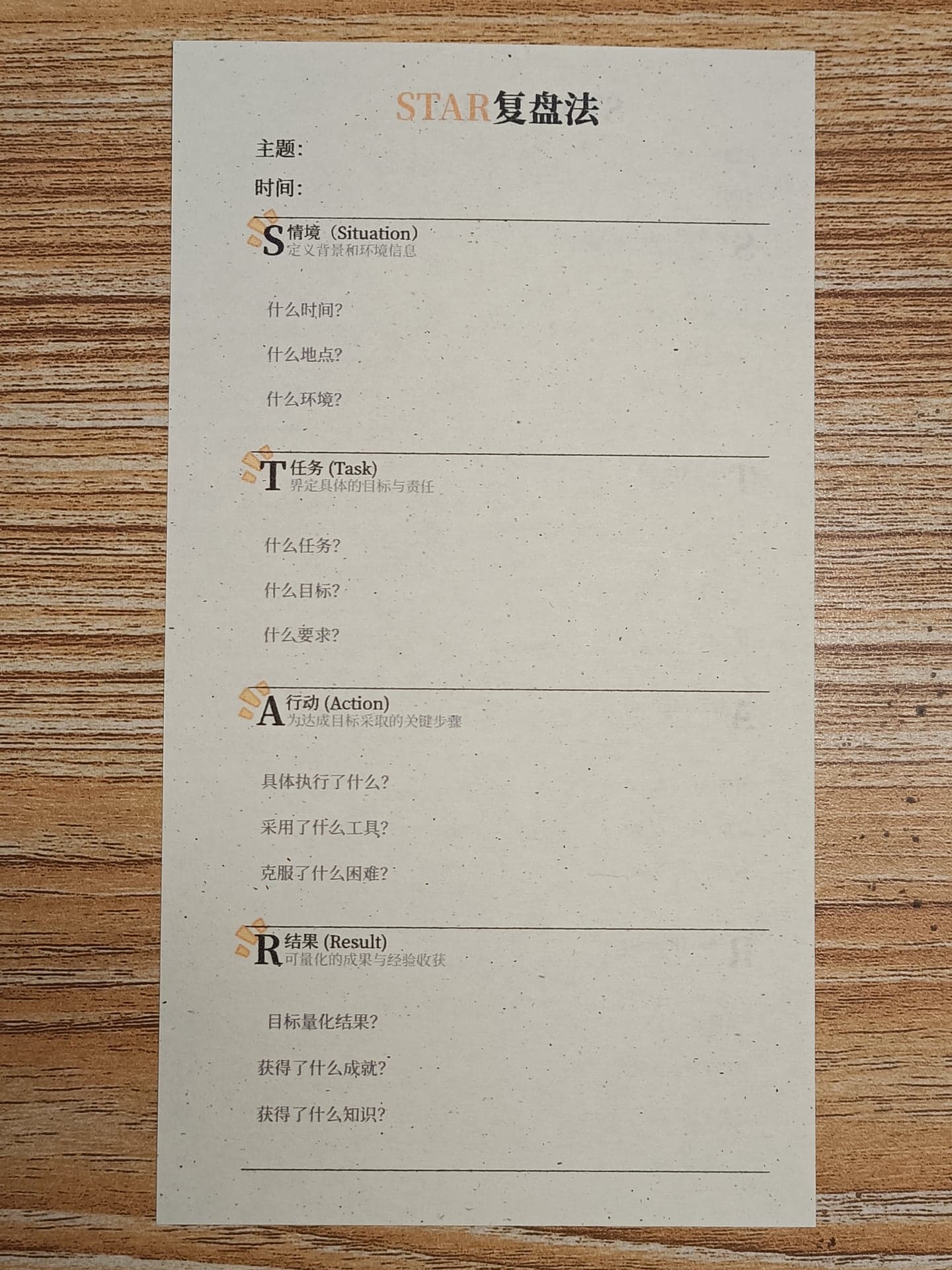STAR法则 橙色主题
